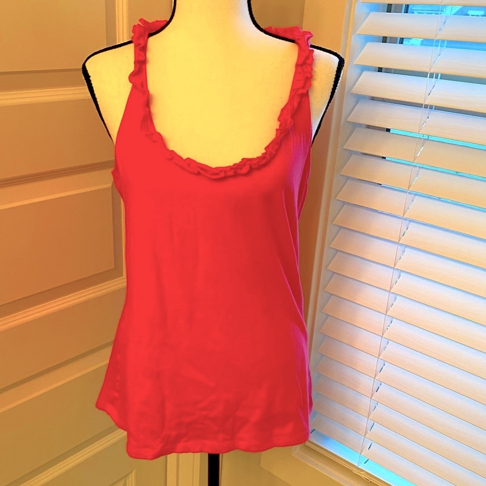 Old Navy|| Pink scoop neck ruffled collar tank